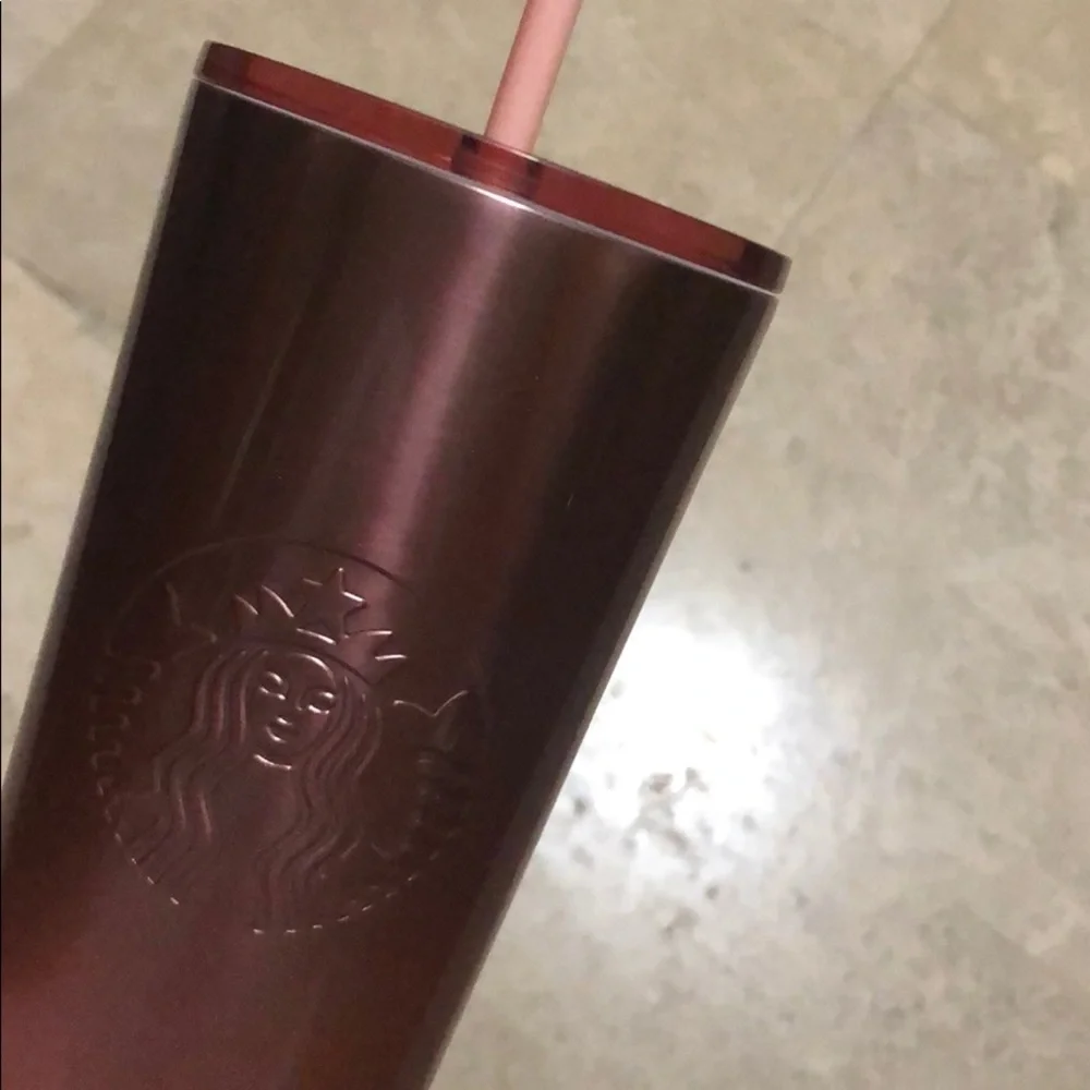 Starbucks Rose Gold Cold Cup Holiday